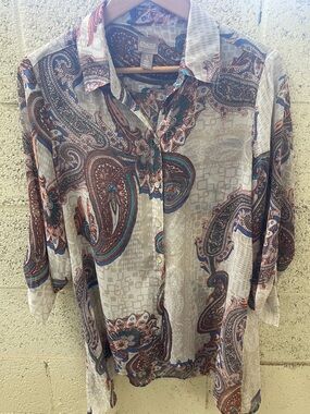 Chicos Paisley Print Blouse